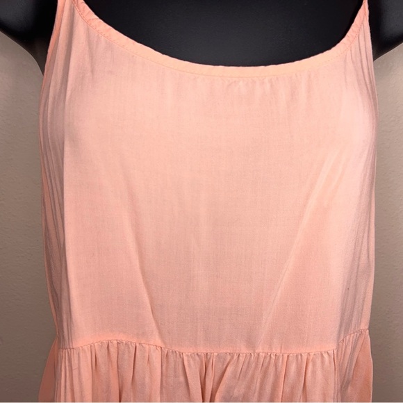 XS BKERed Peach Orange Ruffle Style Tank Flowy Sleeveless Top Scoop Neckline - Picture 5 of 14